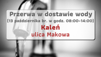 Przerwa w dostawie wody 13.10.2022 r. - Kaleń