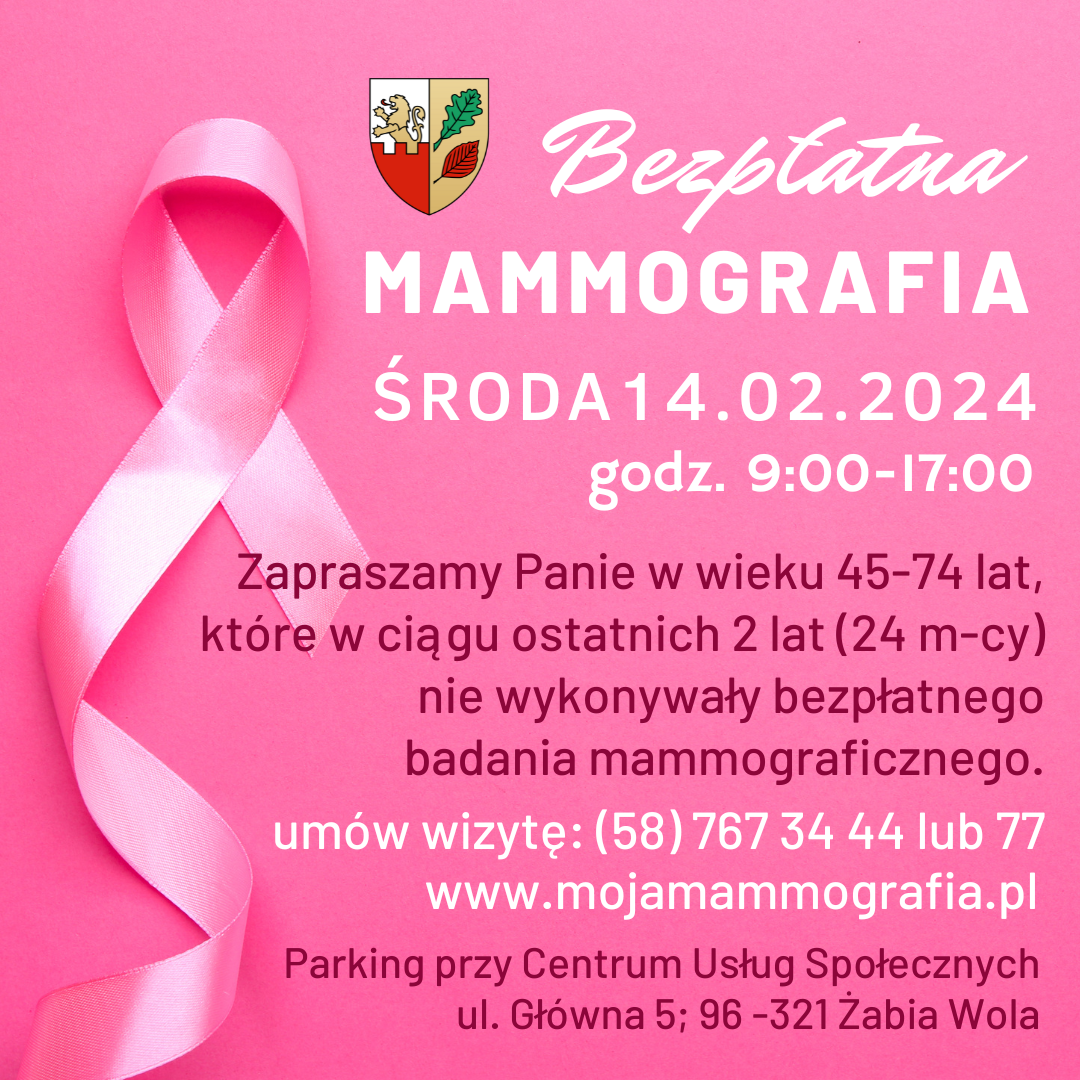 Bezpłatna mammografia - 14.02.2024 r.