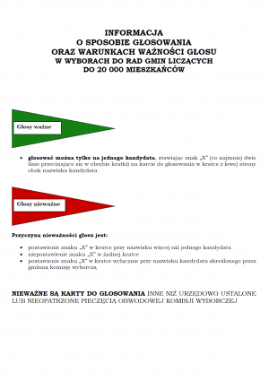 informacja o ważności głosu