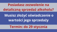 oświadczenie o wartości sprzedaży alkoholu