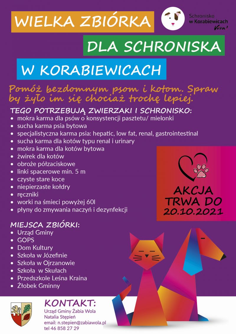 Wielka zbiórka dla schroniska w Korabiewicach