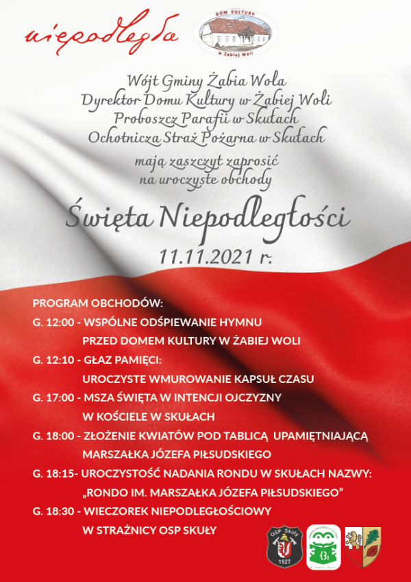 Uroczyste obchody Święta Niepodległości 11.11.2021 r.