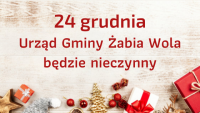 24 grudnia - urząd gminy będzie nieczynny