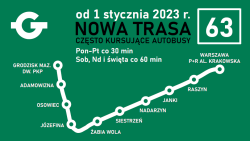 Od 1 stycznia 2023 - nowa trasa 63