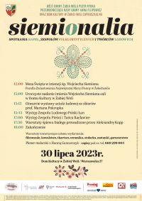 SIEMIONALIA | spotkania kapel, zespołów folklorystycznych i twórców ludowych - PLAKAT