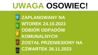 Odbiór odpadów zmiana terminu