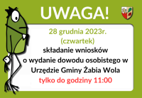 Zmiana godzin wydawania dowodów osobistych