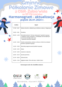 Harmonogram 26 stycznia aktualizacja