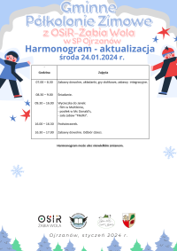 Harmonogram 24 stycznia środa-aktualizacja