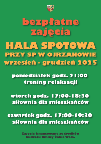 bezplatne zajecia Hala Ojrzanow