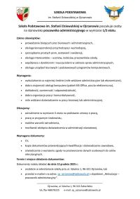 Oferta pracy SP Ojrzanów