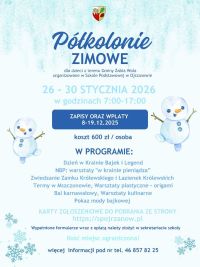 półkolonie zimowe 2025