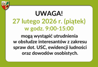 USC - czasowe utrudnienia w obsłudze mieszkańców