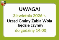 Zmiana pracy godzin Urzędu Gminy