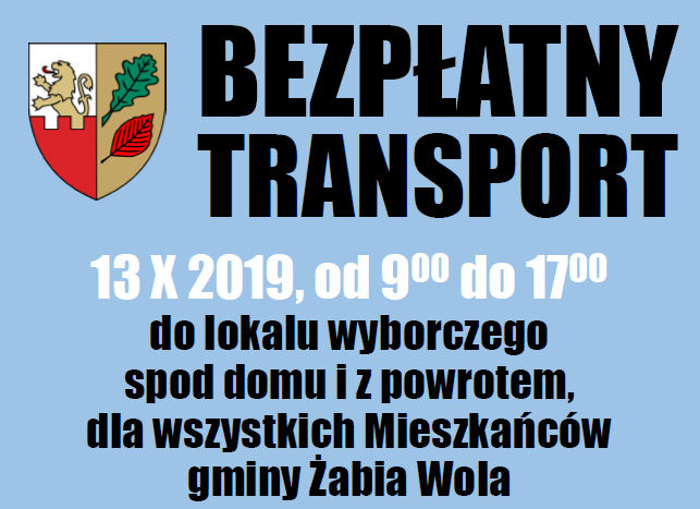 Bezpłatny transport spod domu do lokalu wyborczego i z powrotem