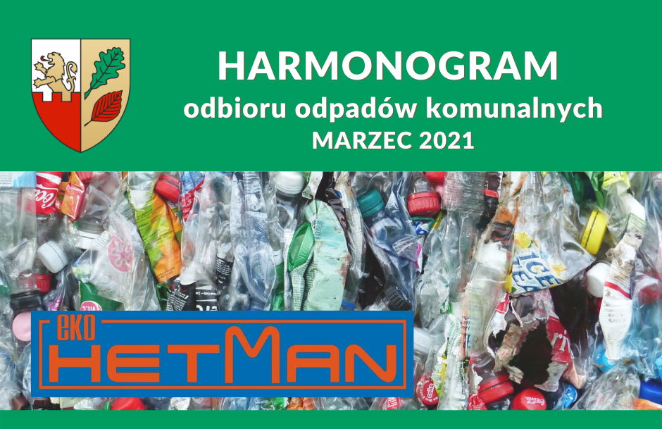 Harmonogram odbioru odpadów - marzec 2021