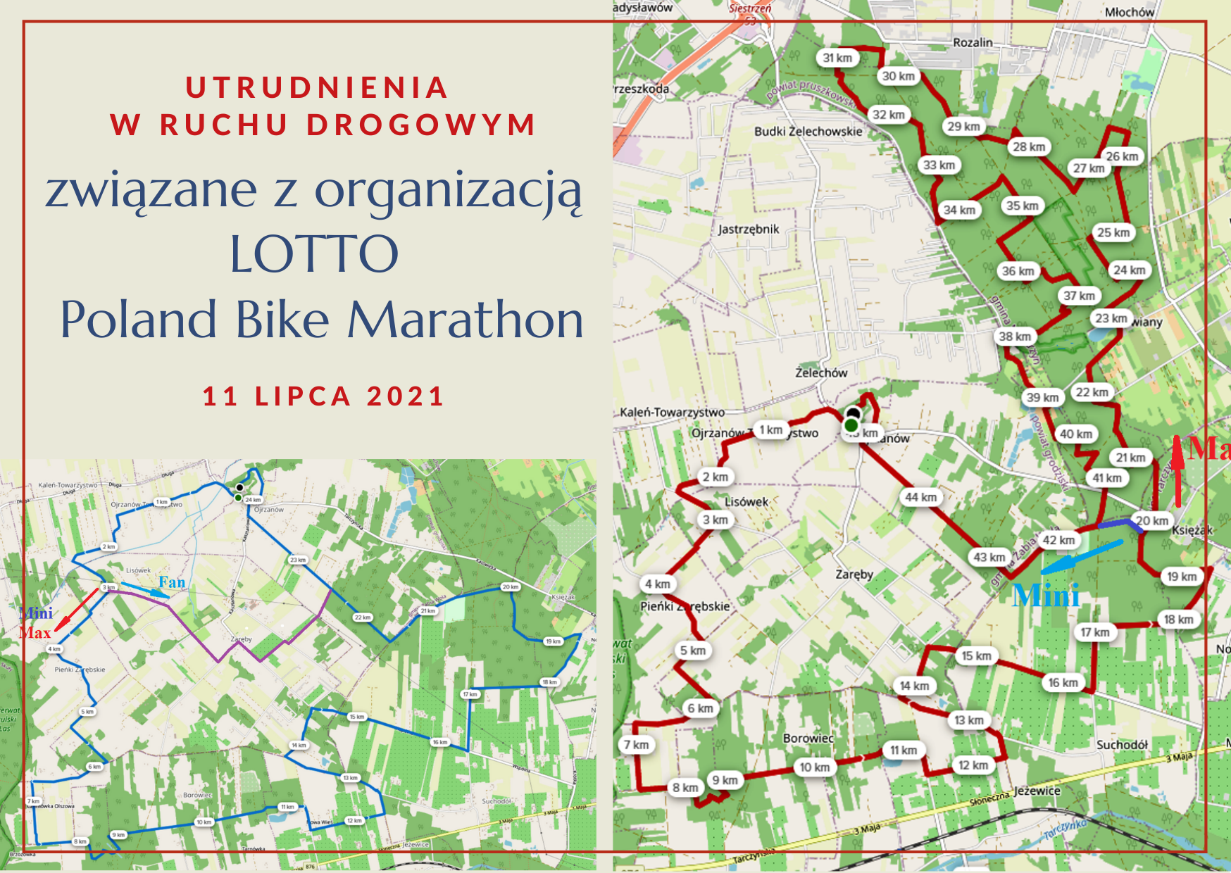 Utrudnienia w ruchu drogowym związane z organizacją LOTTO Poland Bike Marathon