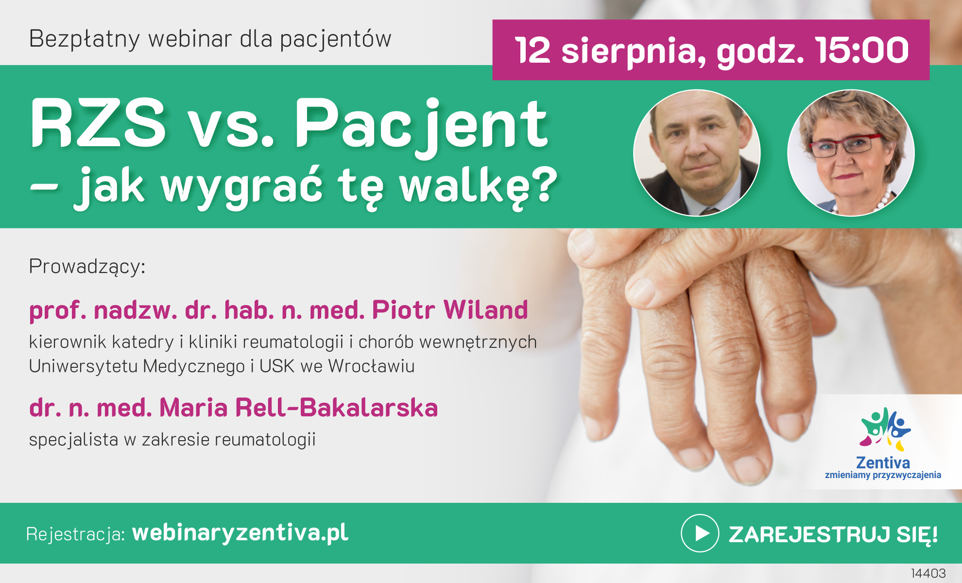 Bezpłatny webinar dla pacjentów z chorobami reumatoidalnymi