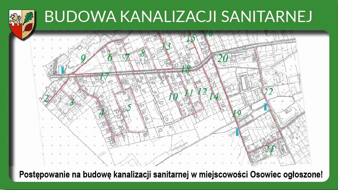 Postępowanie na budowę kanalizacji sanitarnej w miejscowości Osowiec ogłoszone!