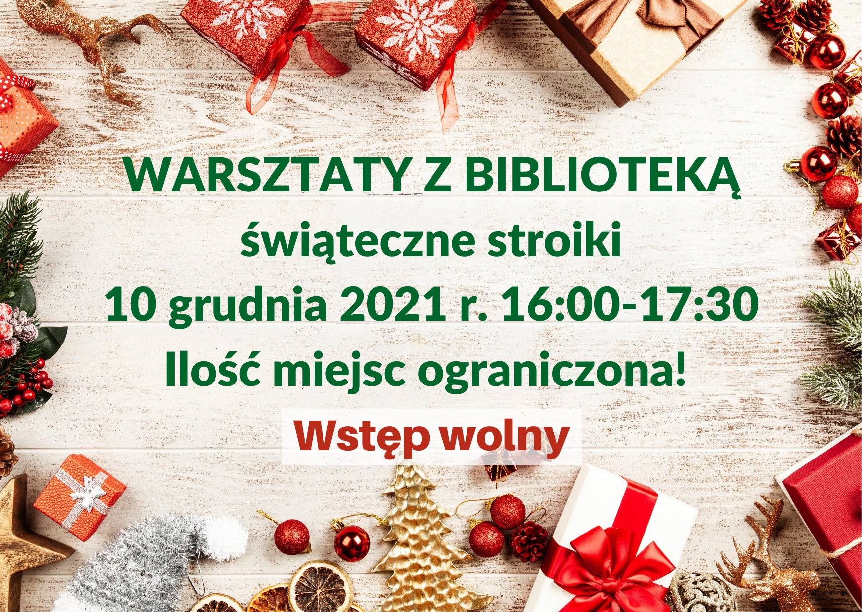 Warsztaty z Biblioteką - świąteczne stroiki