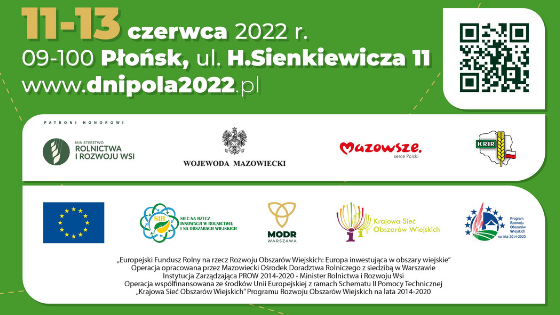 Mazowiecki Ośrodek Doradztwa Rolniczego zaprasza na III Krajowe Dni Pola 2022