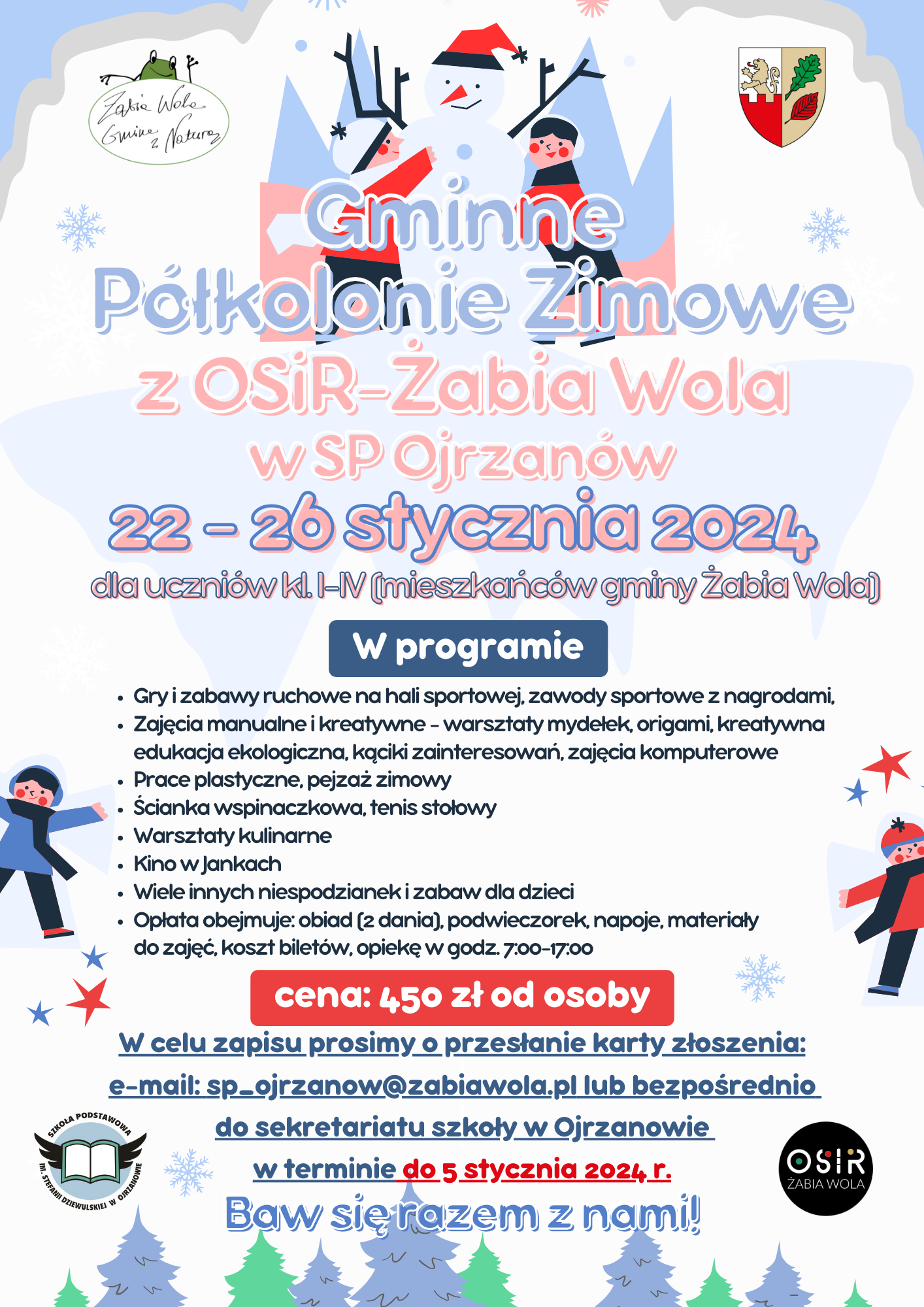 GMINNE PÓŁKOLONIE ZIMOWE 2024