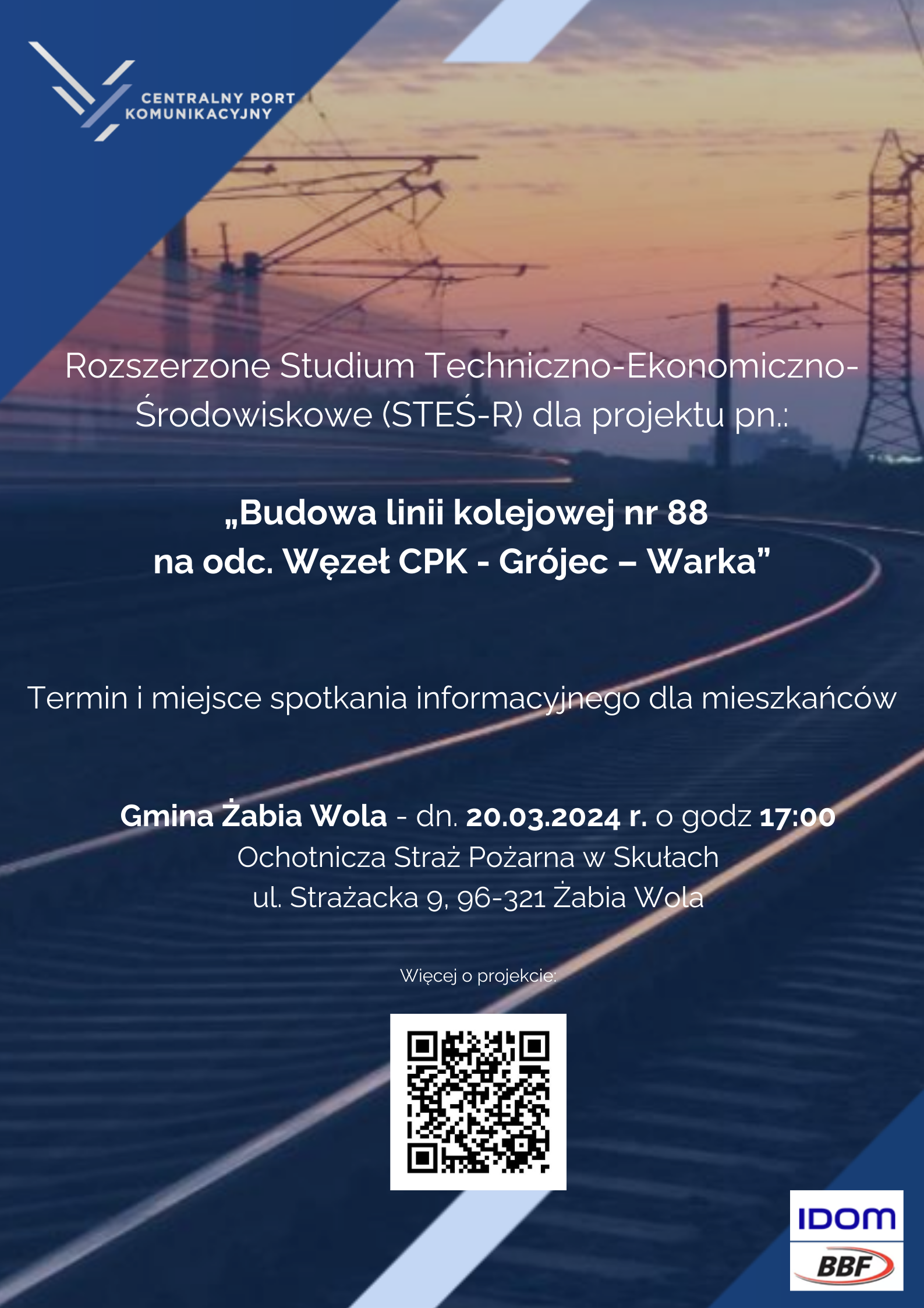 Spotkanie z Mieszkańcami w sprawie budowy linii kolejowej nr 88 na odc. Węzeł CPK – Grójec – Warka: dodatkowe materiały