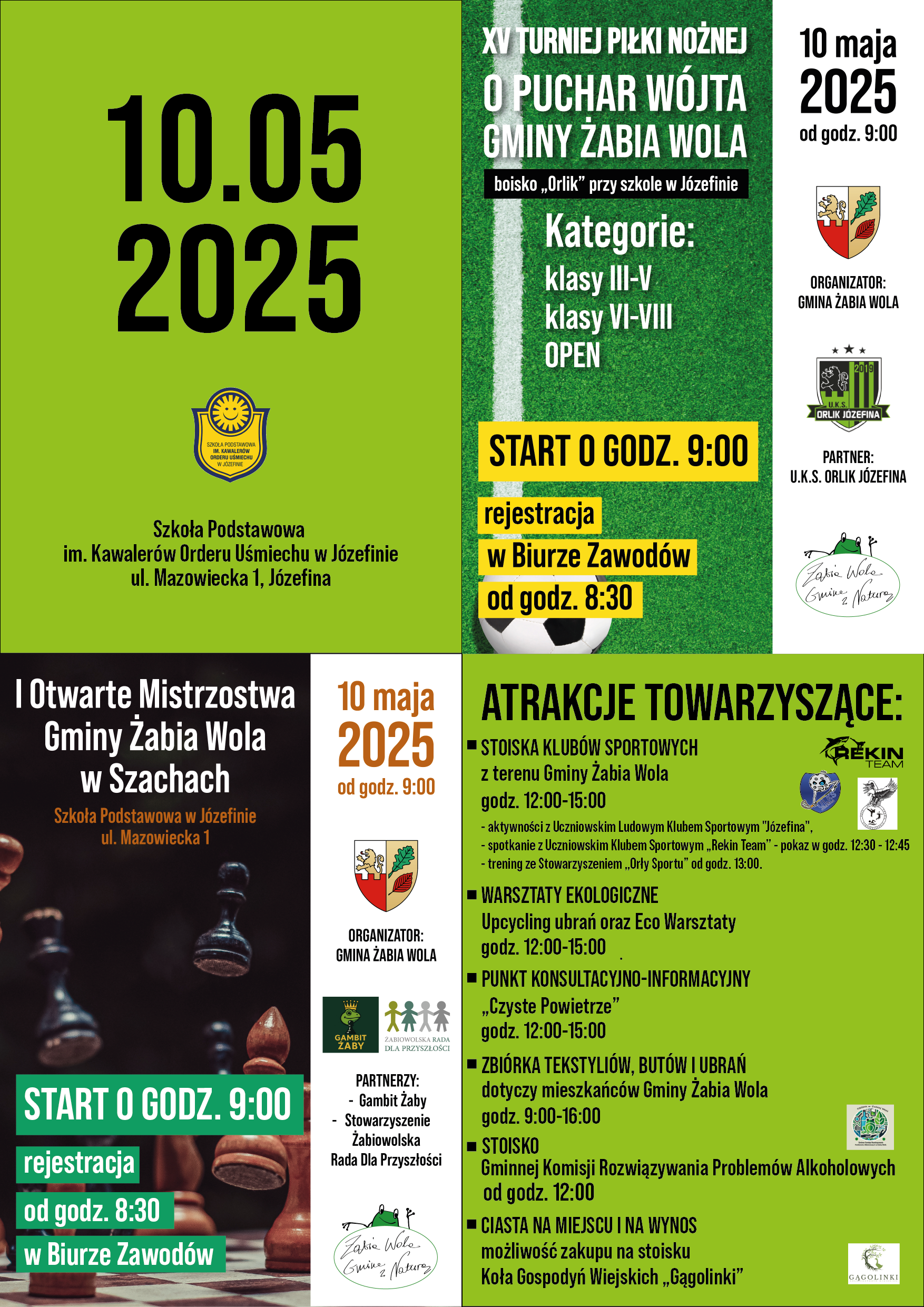 Już w najbliższą sobotę 10 maja – sport, szachy, ekologia i atrakcje rodzinne!