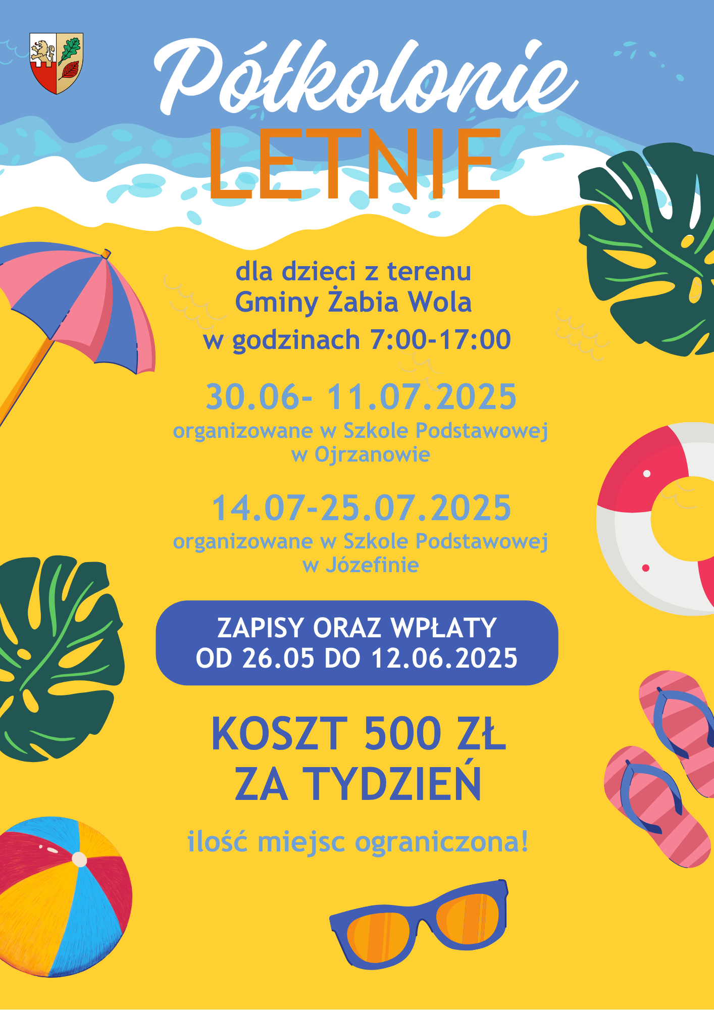 PÓŁKOLONIE LETNIE 2025 DLA DZIECI Z GMINY ŻABIA WOLA