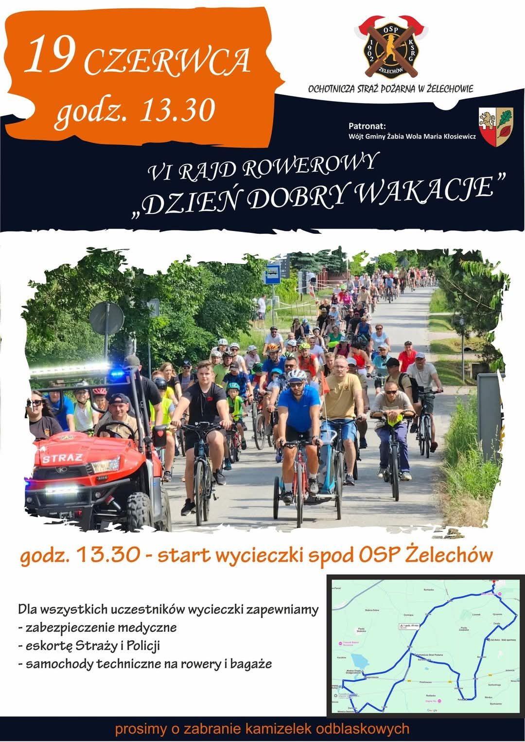 Rajd rowerowy "Dzień dobry Wakacje" - 19 czerwca godz. 13:30