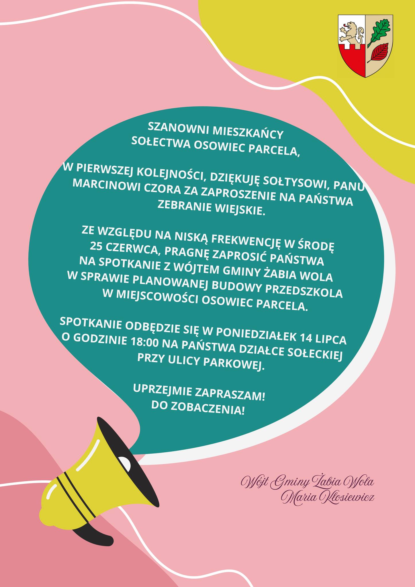 Spotkanie w sprawie budowy przedszkola w miejscowości Osowiec Parcela