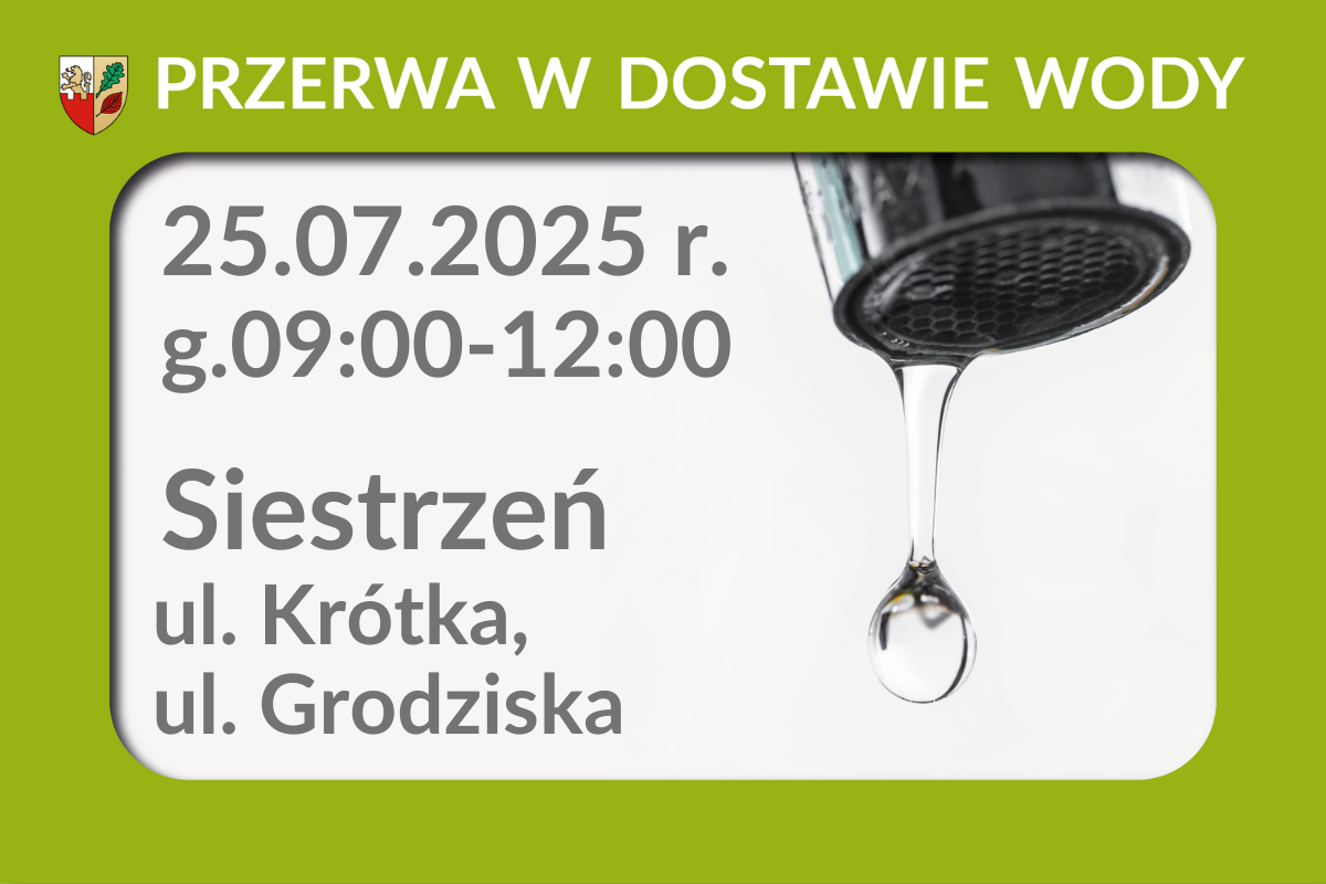 Przerwa w dostawie wody 25.07.2025 r. - Siestrzeń