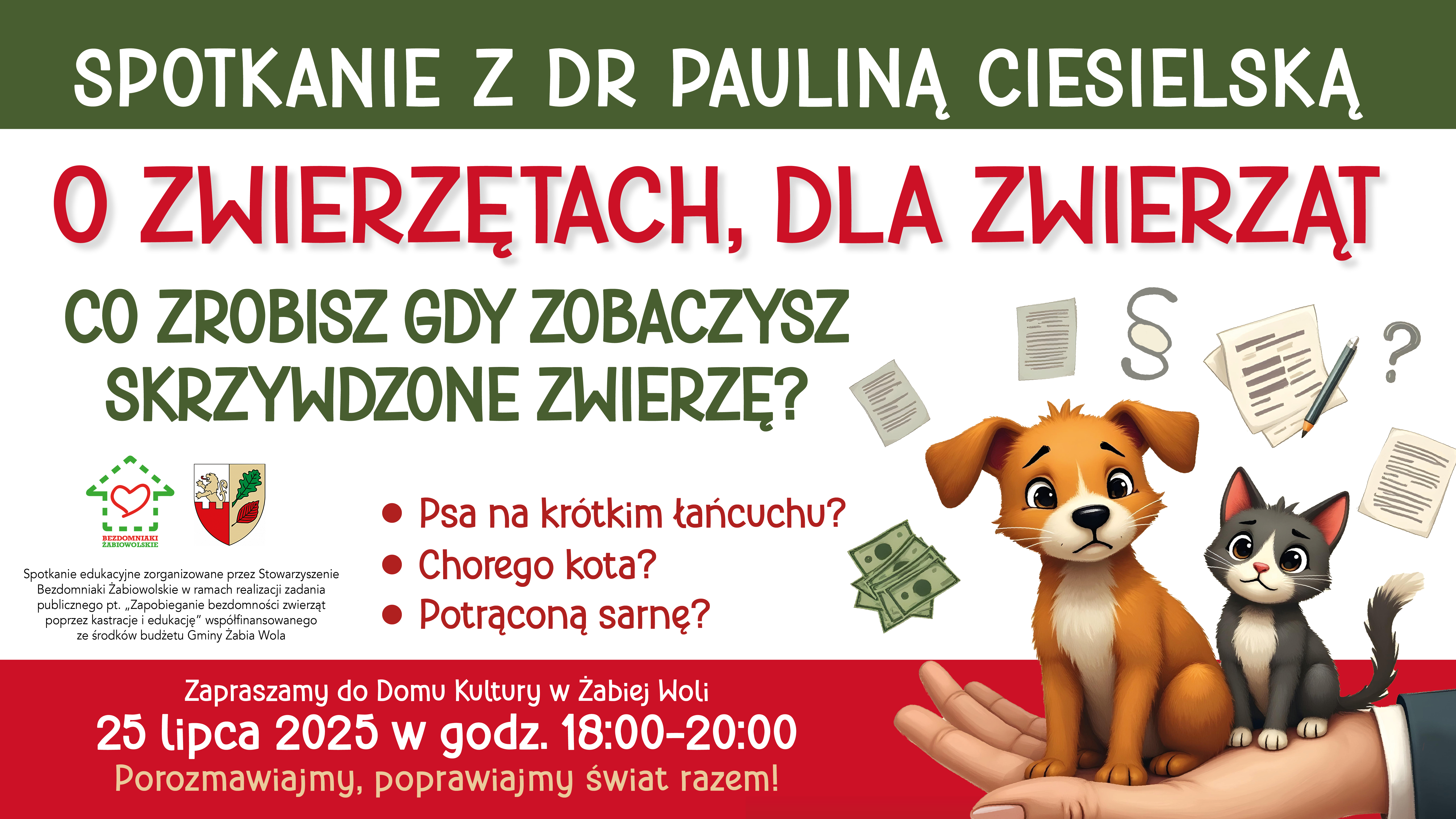 O ZWIERZĘTACH DLA ZWIERZĄT - SPOTKANIE Z DR PAULINĄ CIESIELSKĄ