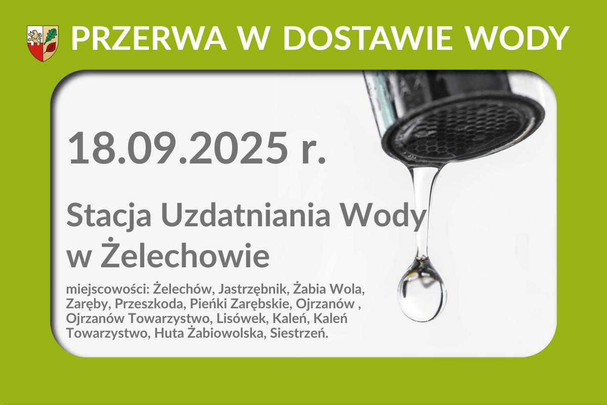 Przerwa w dostawie wody - SUW Żelechów