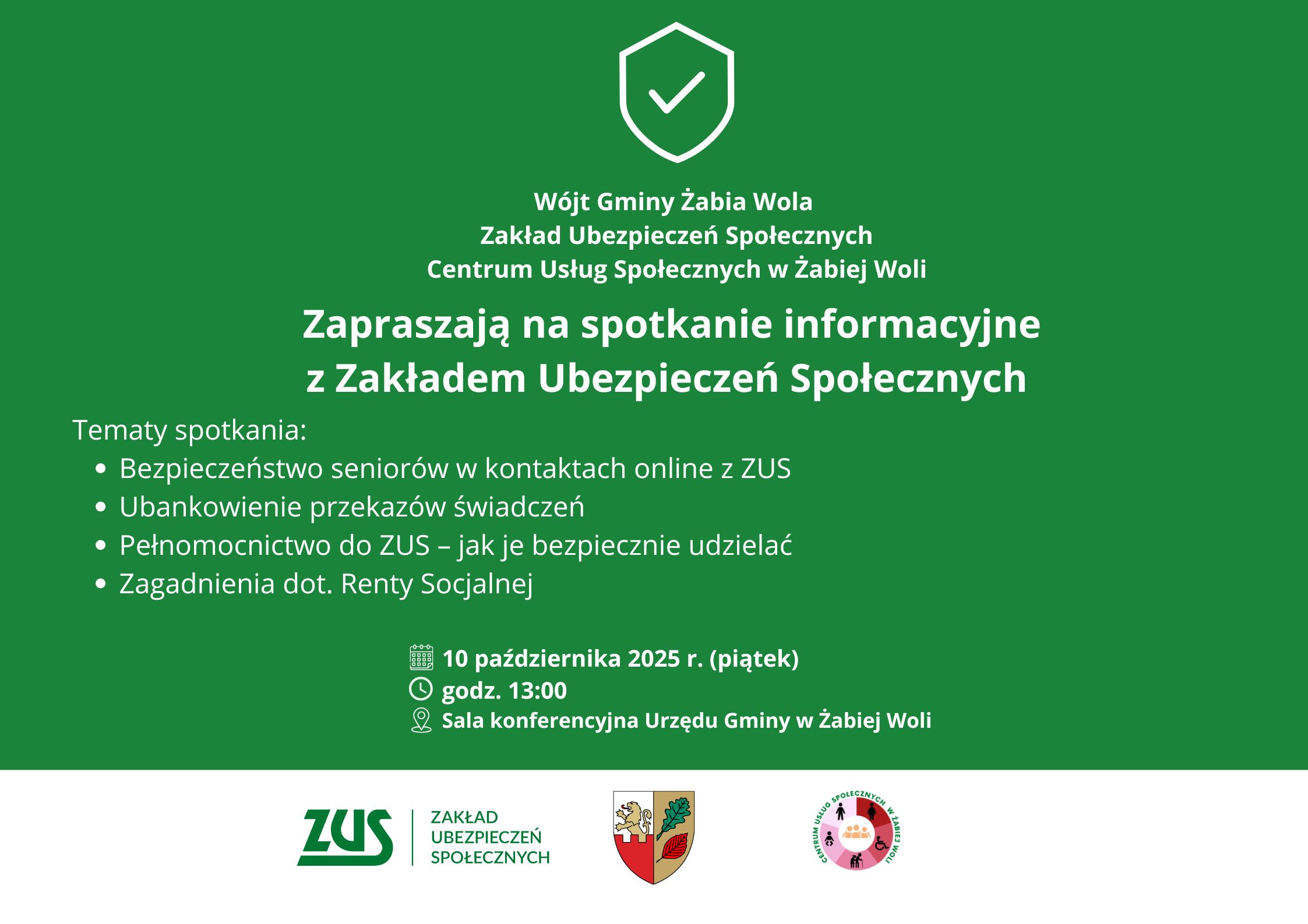 Seniorze, zadbaj o swoje bezpieczeństwo online! - spotkanie informacyjne z udziałem ZUS