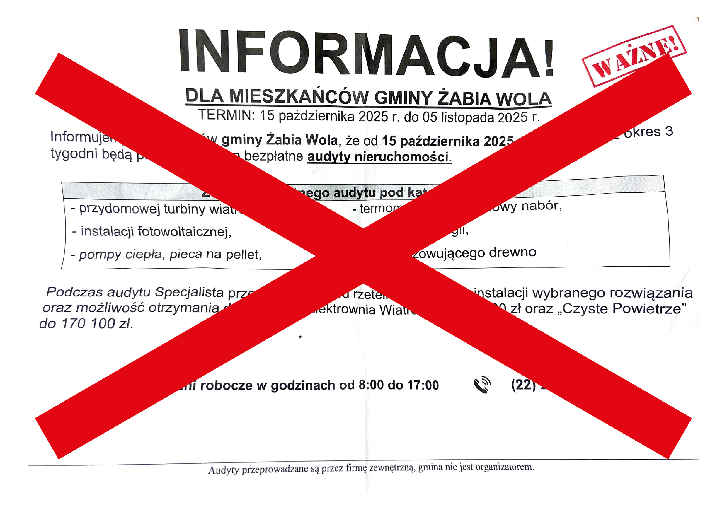 OSTRZEGAMY PRZED OFERTAMI DOTACJI Z NIEPEWNYCH ŹRÓDEŁ!