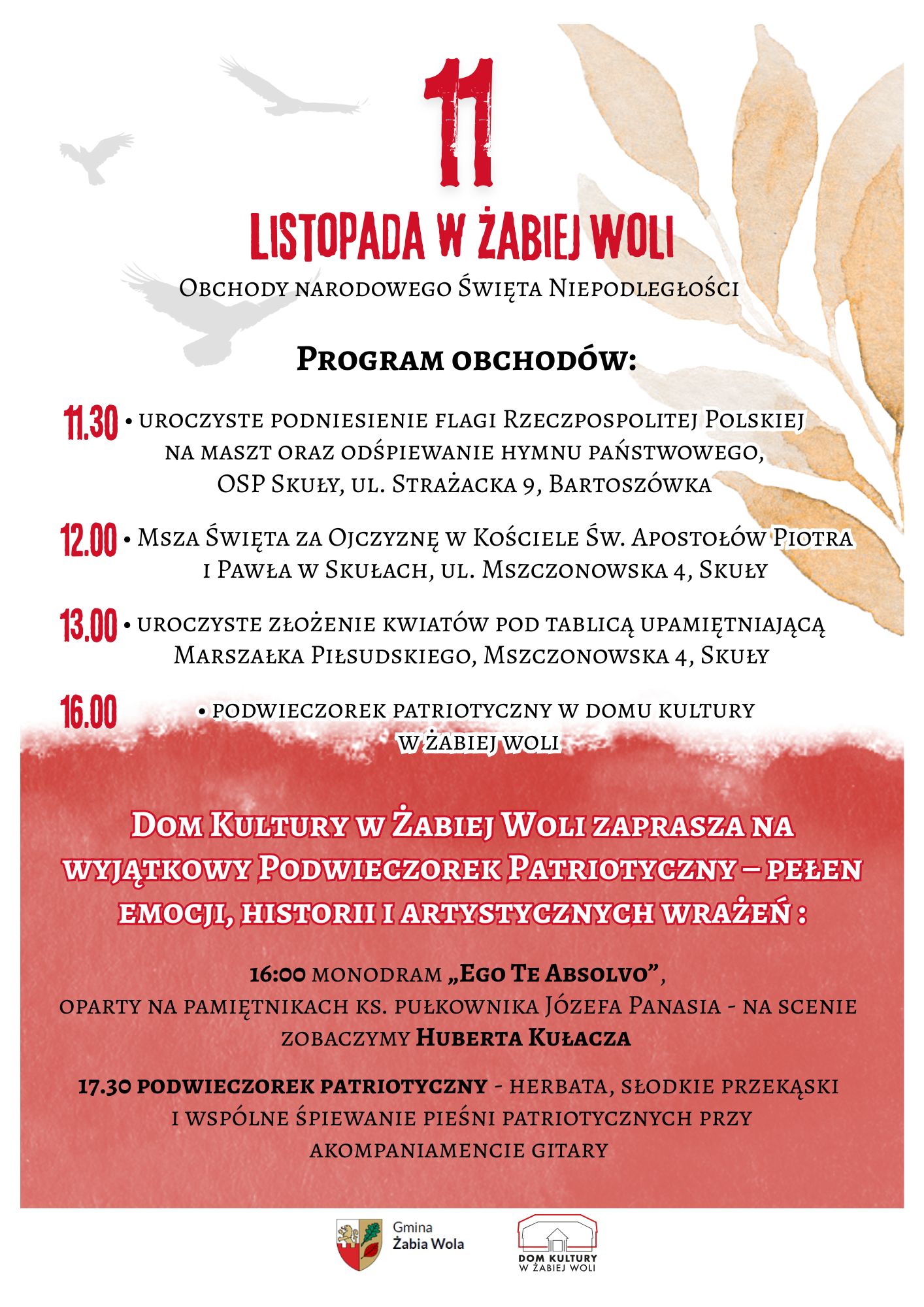 Obchody Narodowego Święta Niepodległości w Gminie Żabia Wola - 11 listopada 2025