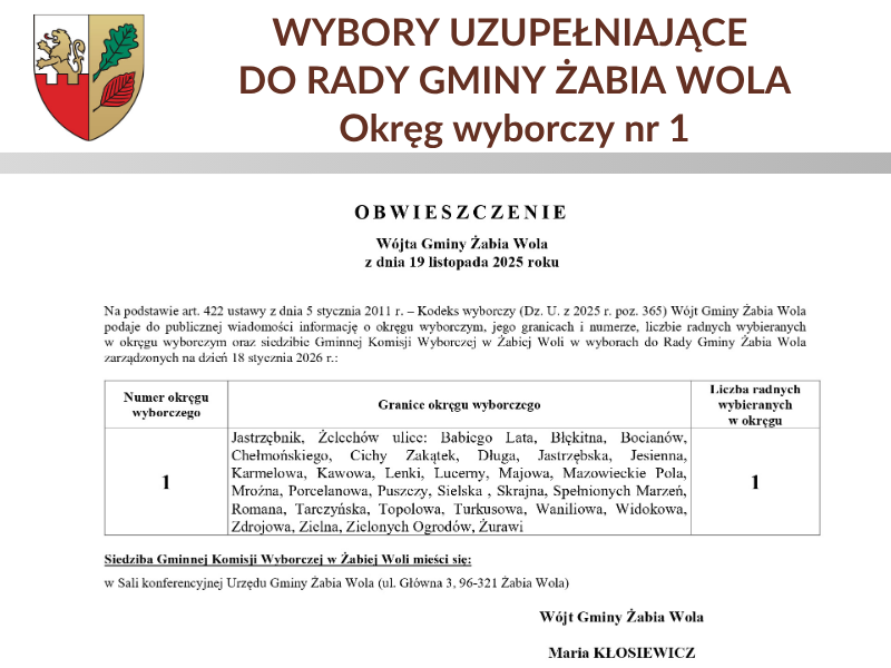 obwieszczenie wójta grafika