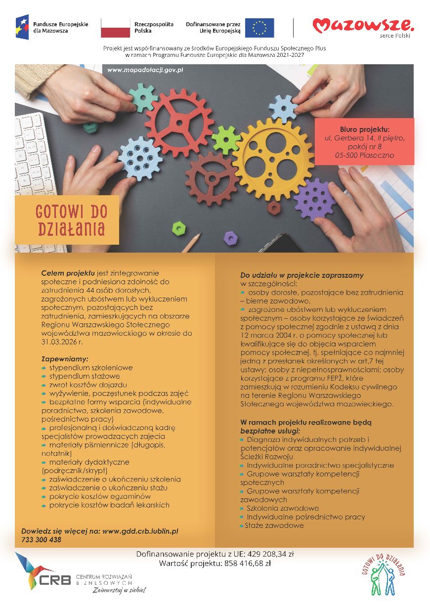 Projekt „Gotowi do działania” – bezpłatne wsparcie dla osób bez pracy