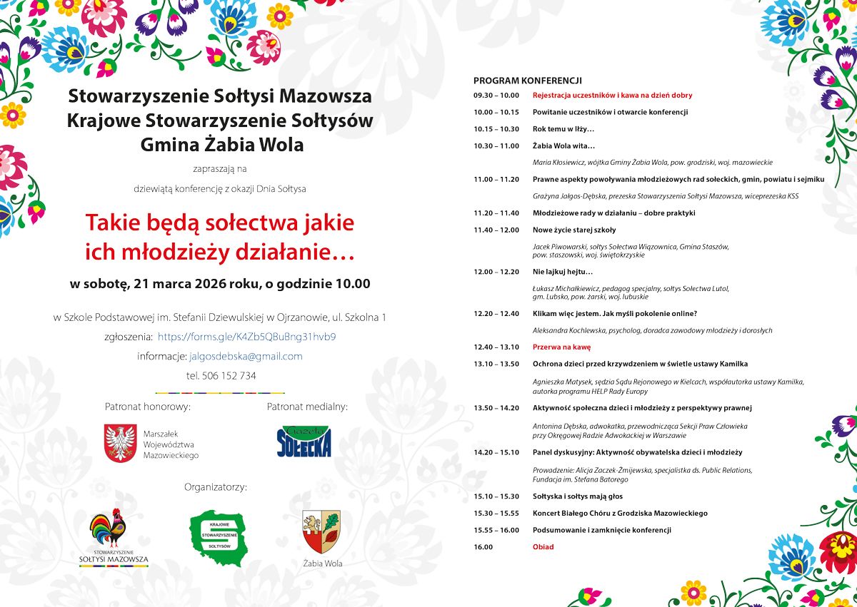 IX ogólnopolska konferencja z okazji Dnia Sołtysa pod hasłem: "Takie będą sołectwa jakie ich młodzieży działanie".